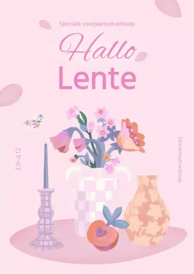 Promoot een eenvoudige voorjaarsuitverkoop in roze en mauve