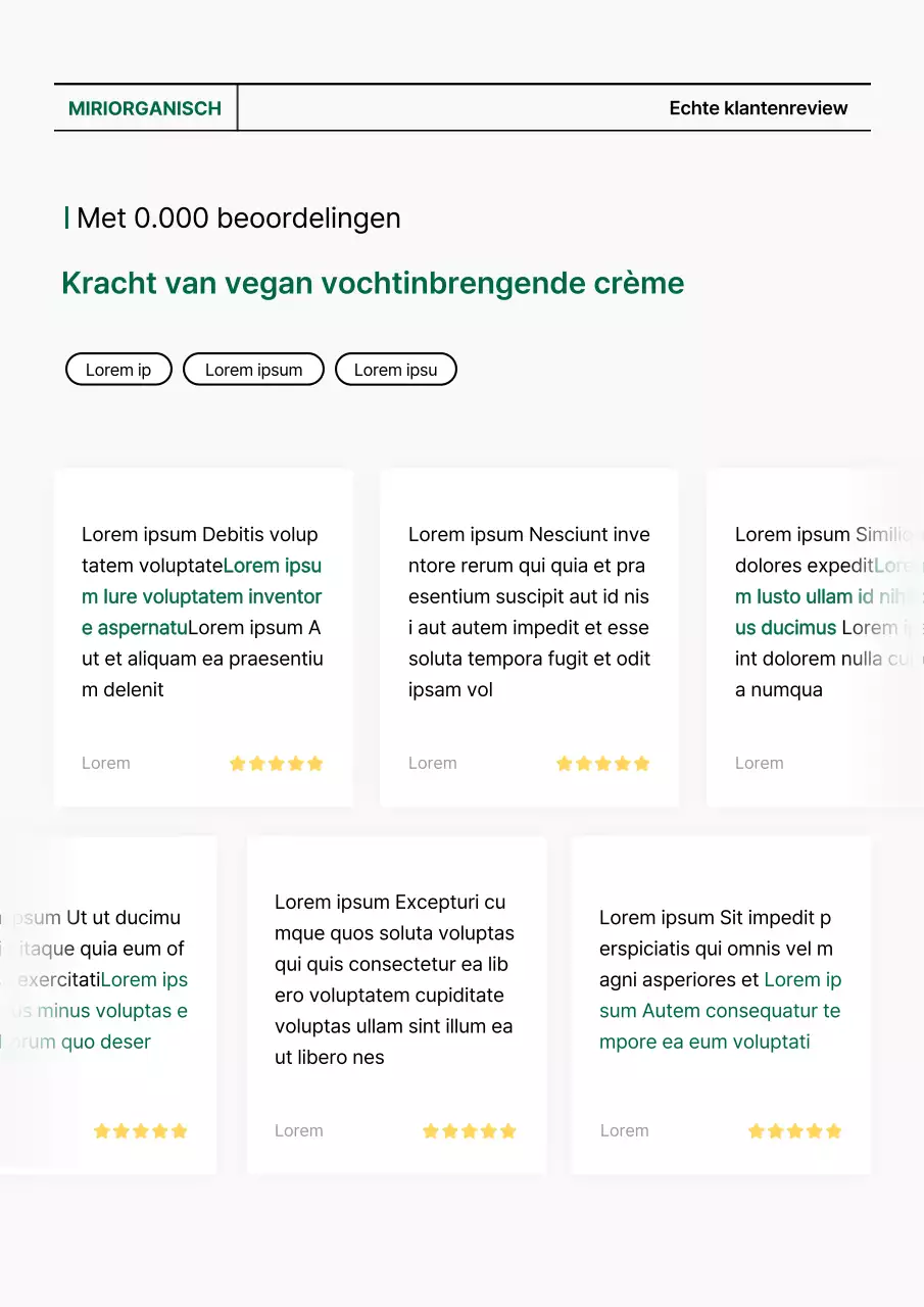 Een eenvoudige groen-witte recensie van een winkelcentrum