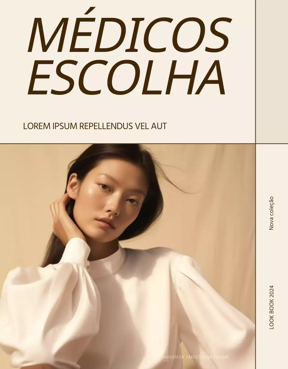 Promover a moda simples em bege e castanho