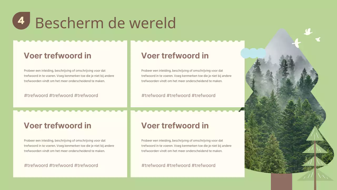 Groene en bruine bronnen voor Arbor Day