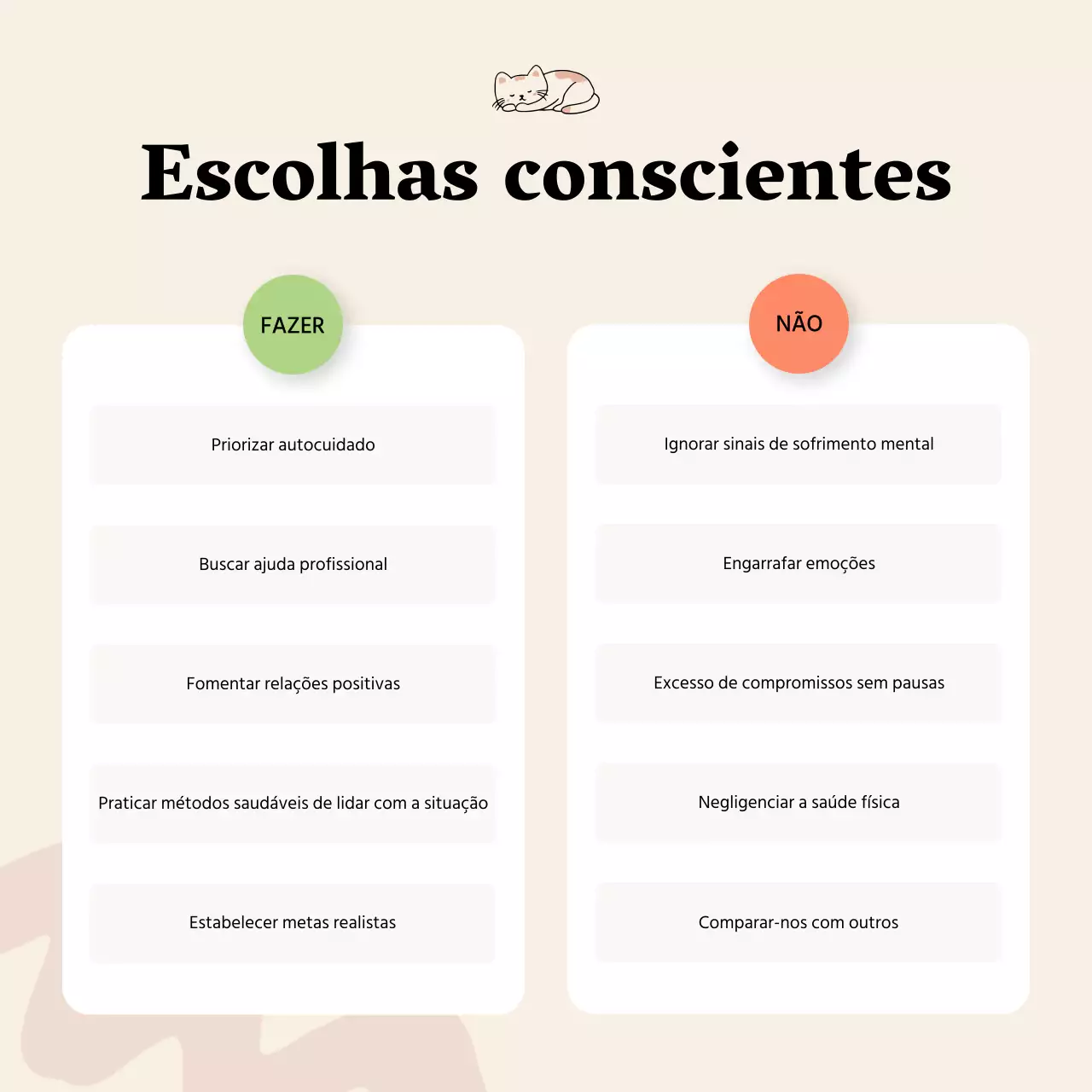 Bege e branco Minimal Mindful Health Lifestyle Tips Guide