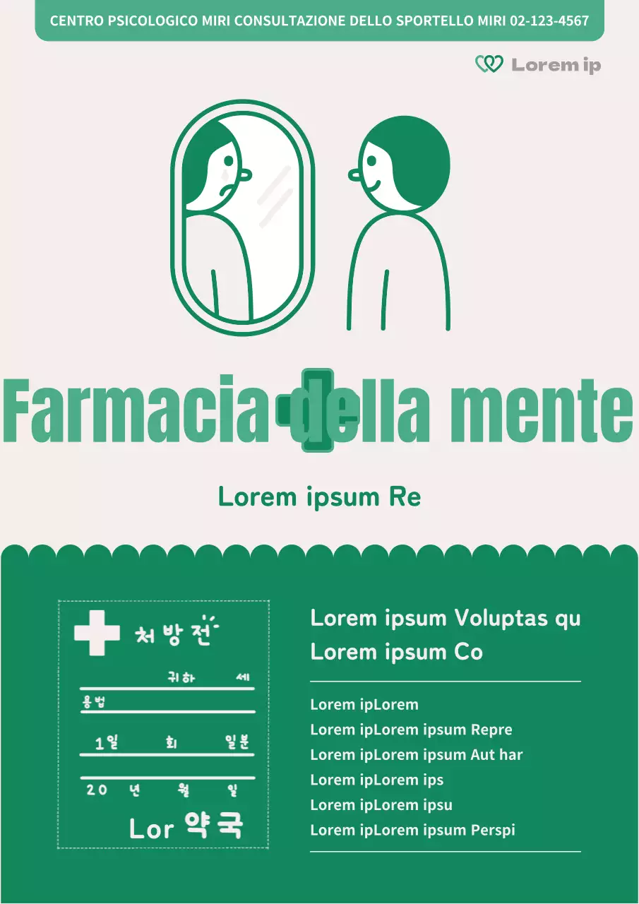 Promozione della consulenza psicologica semplice in verde e avorio