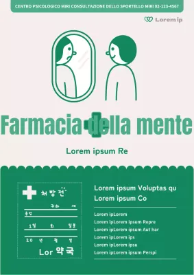 Promozione della consulenza psicologica semplice in verde e avorio