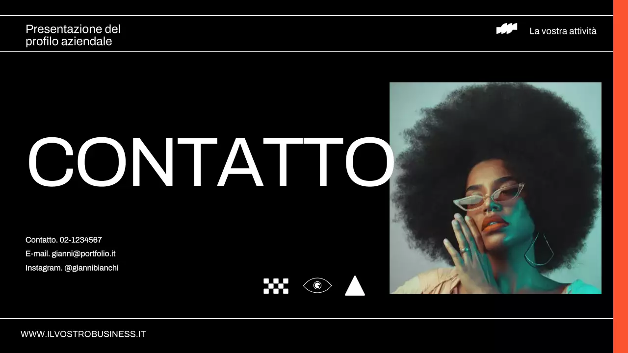 Rapporto sul profilo aziendale di Neon e Nero Moderno