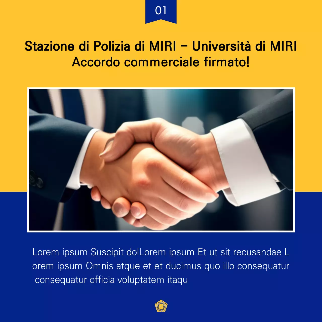 Promuovere una newsletter di polizia di tendenza in giallo e blu navy