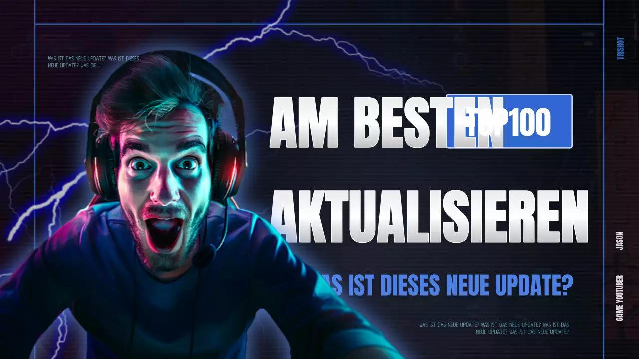 Förderung von Spiel-Updates mit Cyber-Feeling in Marineblau und Schwarz