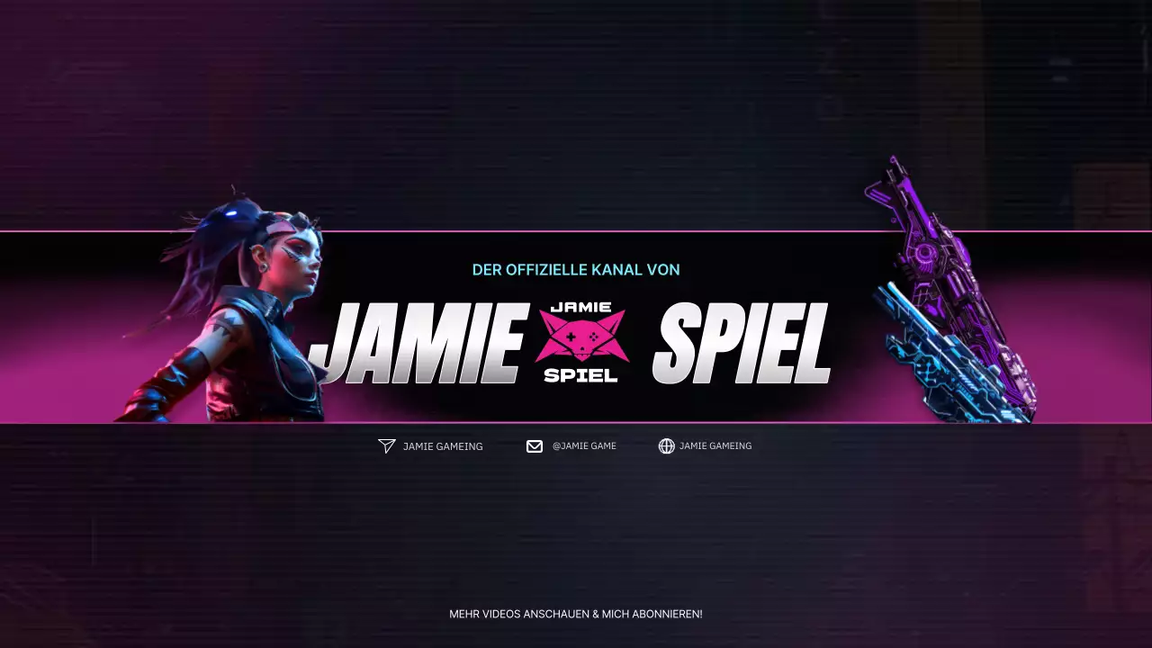 Werben Sie für ein Cyberpunk-inspiriertes Spiel-Update in Pink und Blau