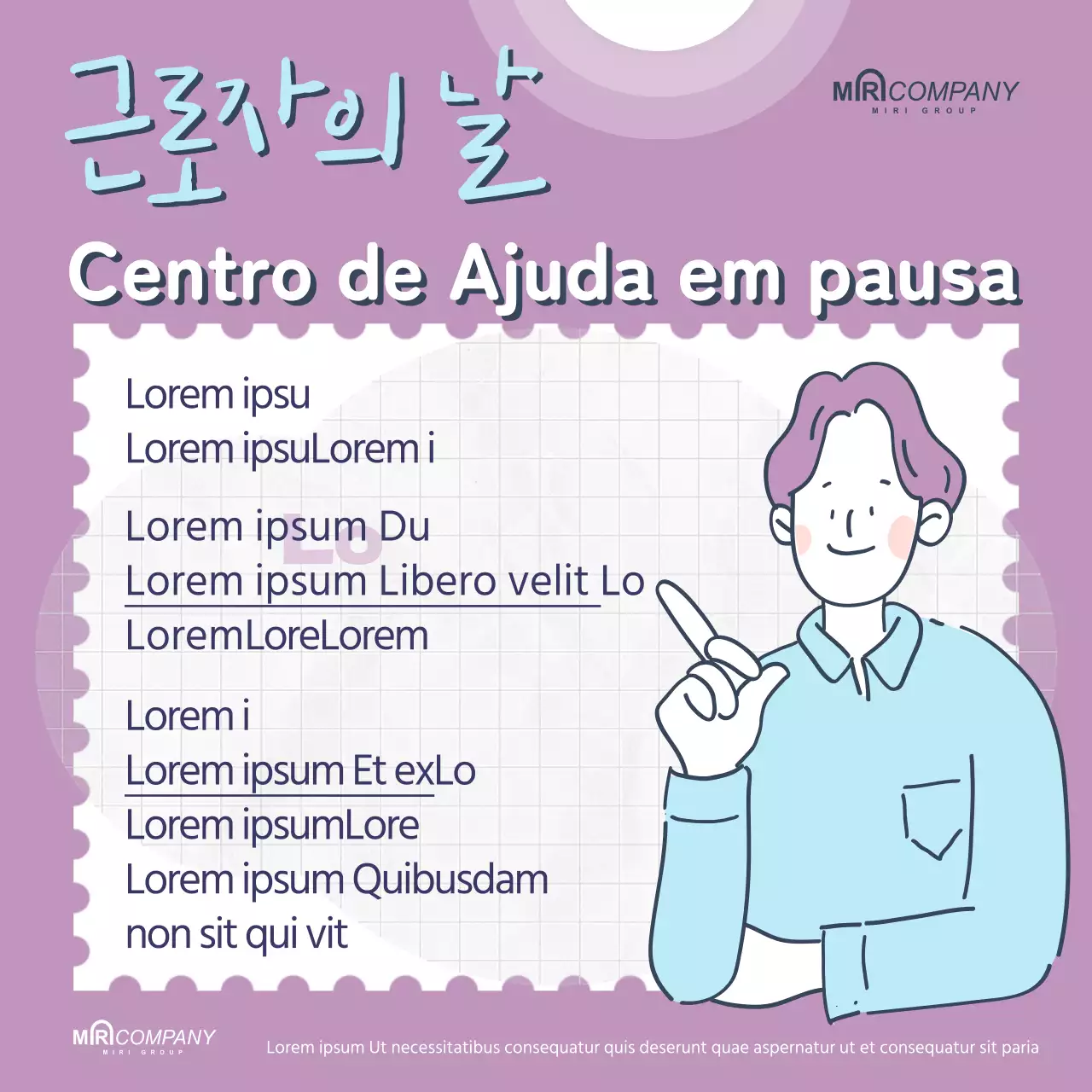 Um simples aviso roxo de encerramento do Dia do Trabalhador