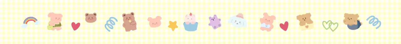 チェック柄とかわいいキャラクターが描かれたパーソナルグッズ