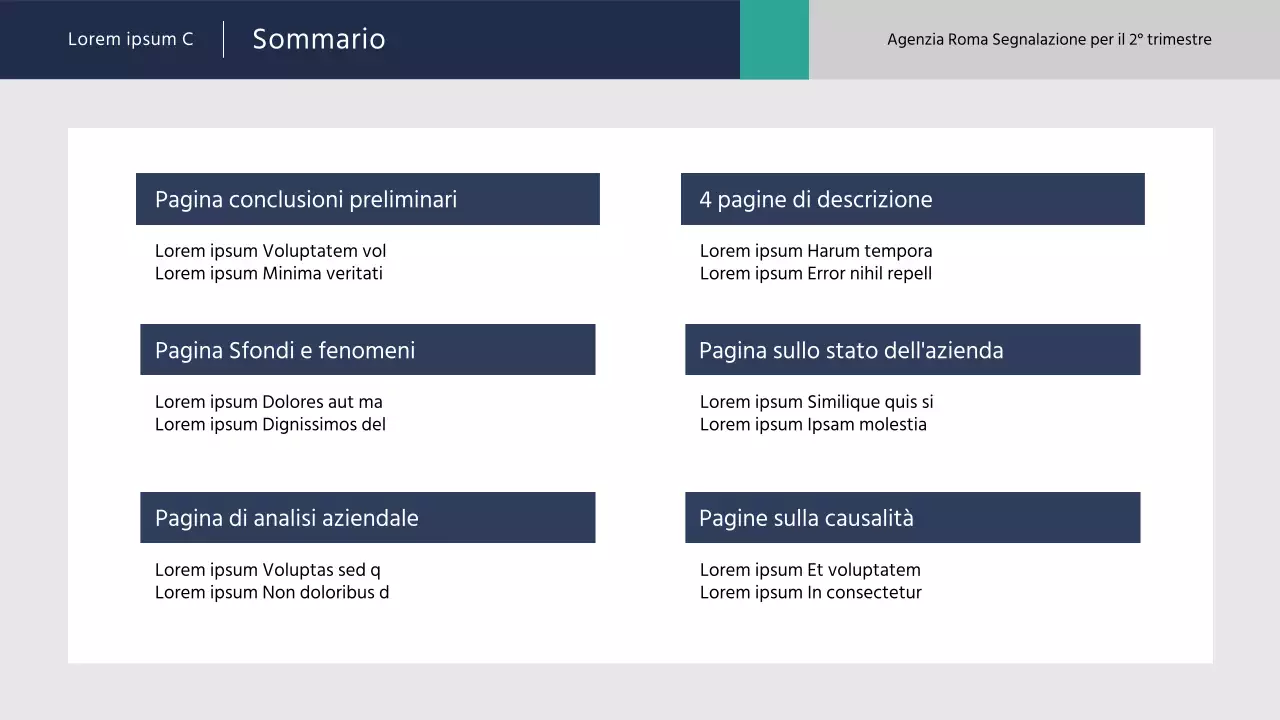 Rapporti semplici per il settore pubblico in blu e menta