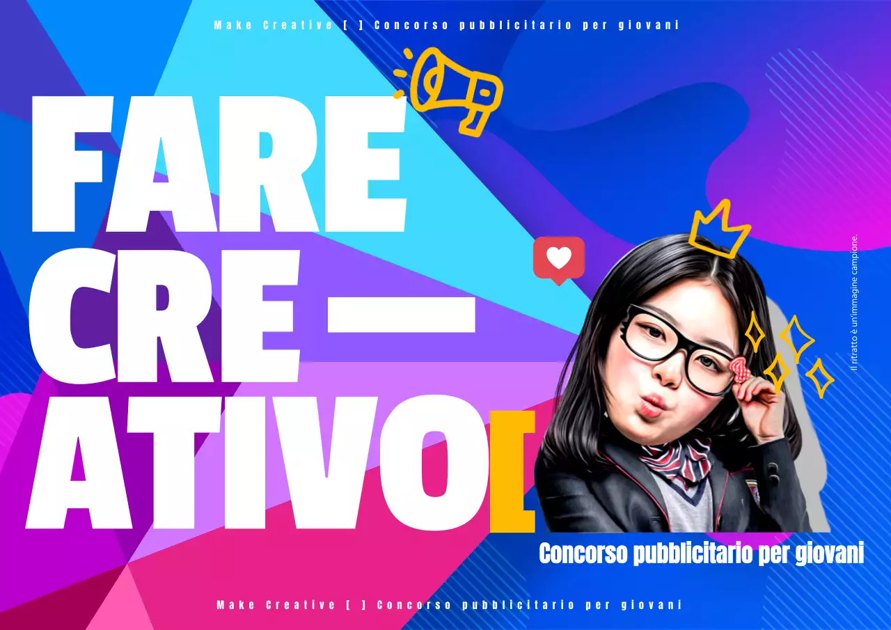 Promuovere concorsi pubblicitari di tendenza in blu e fluorescenza