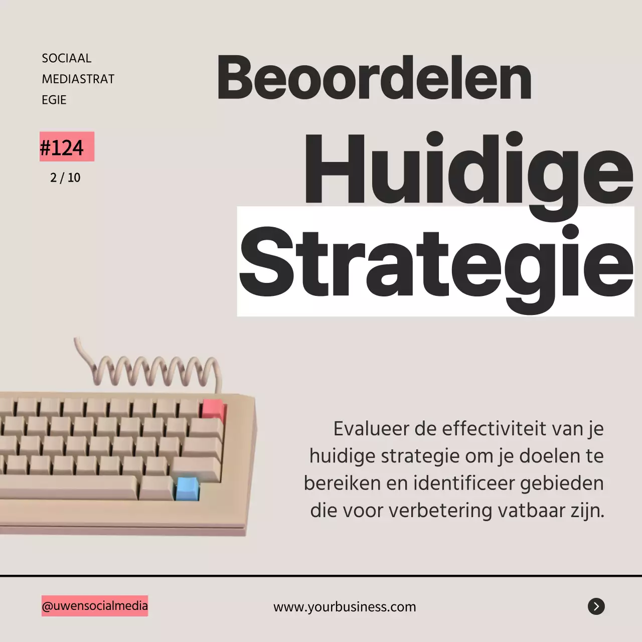 Grijs Retro Vet Zakelijke Strategie Tips Instagram Carrousel Post