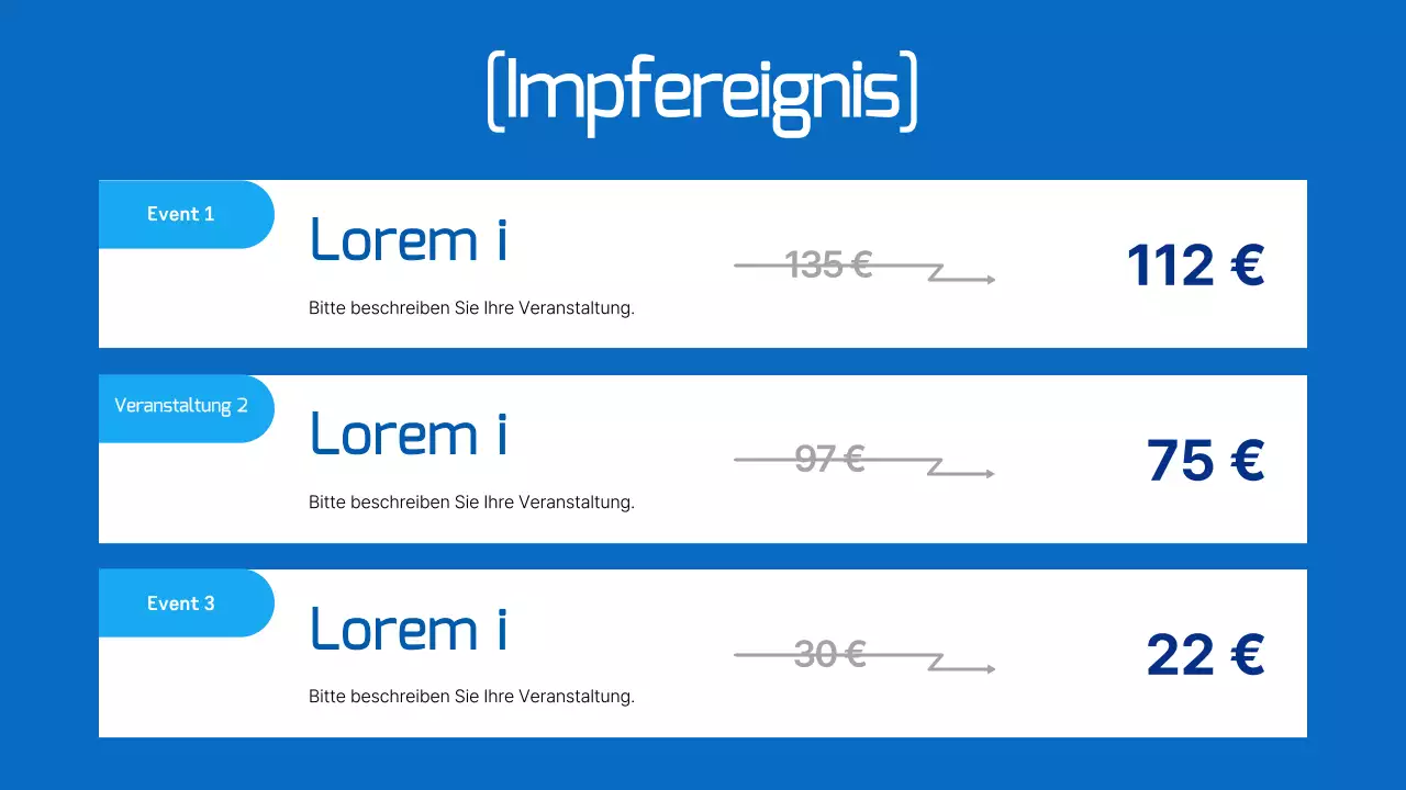 Einfacher Krankenhausaushang in Blau