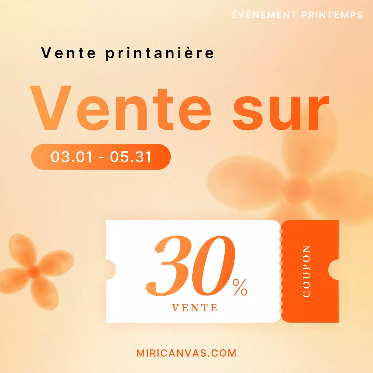 Une jolie publicité pour un événement printanier en jaune et bleu clair