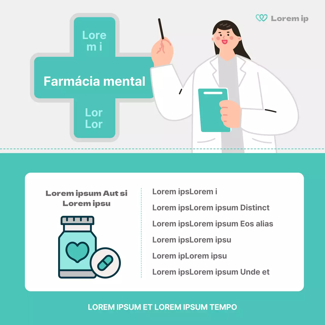Promoção simples de aconselhamento psicológico em menta e branco
