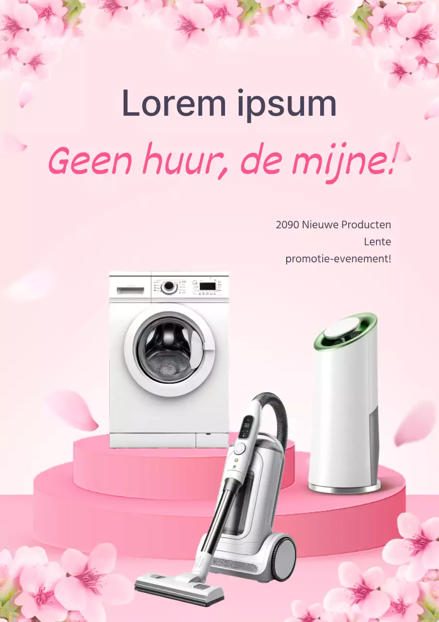 Promoot een eenvoudige roze voorjaarsuitverkoop