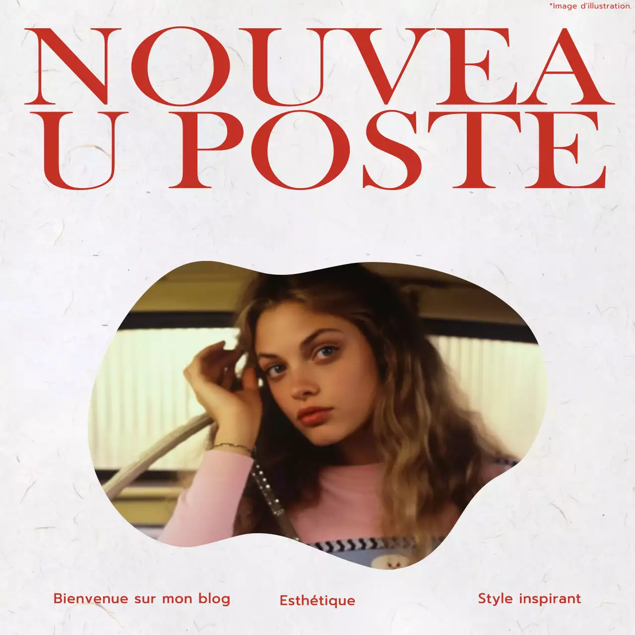 Rouge et Beige Tendance Moderne Nouveau Cadre Photo Post Publicité