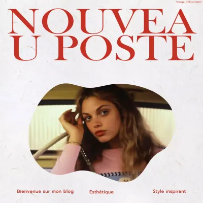 Rouge et Beige Tendance Moderne Nouveau Cadre Photo Post Publicité