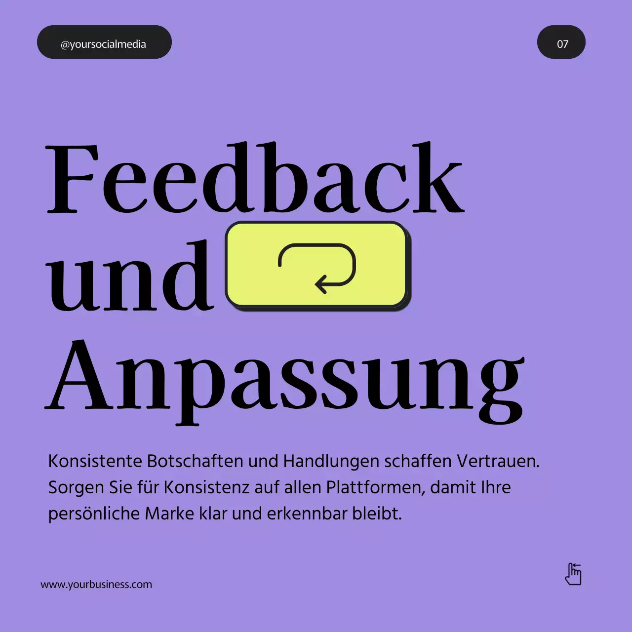 Grau Lila Grün Fett Minimal Personal Branding Tipps Instagram Karussell Post