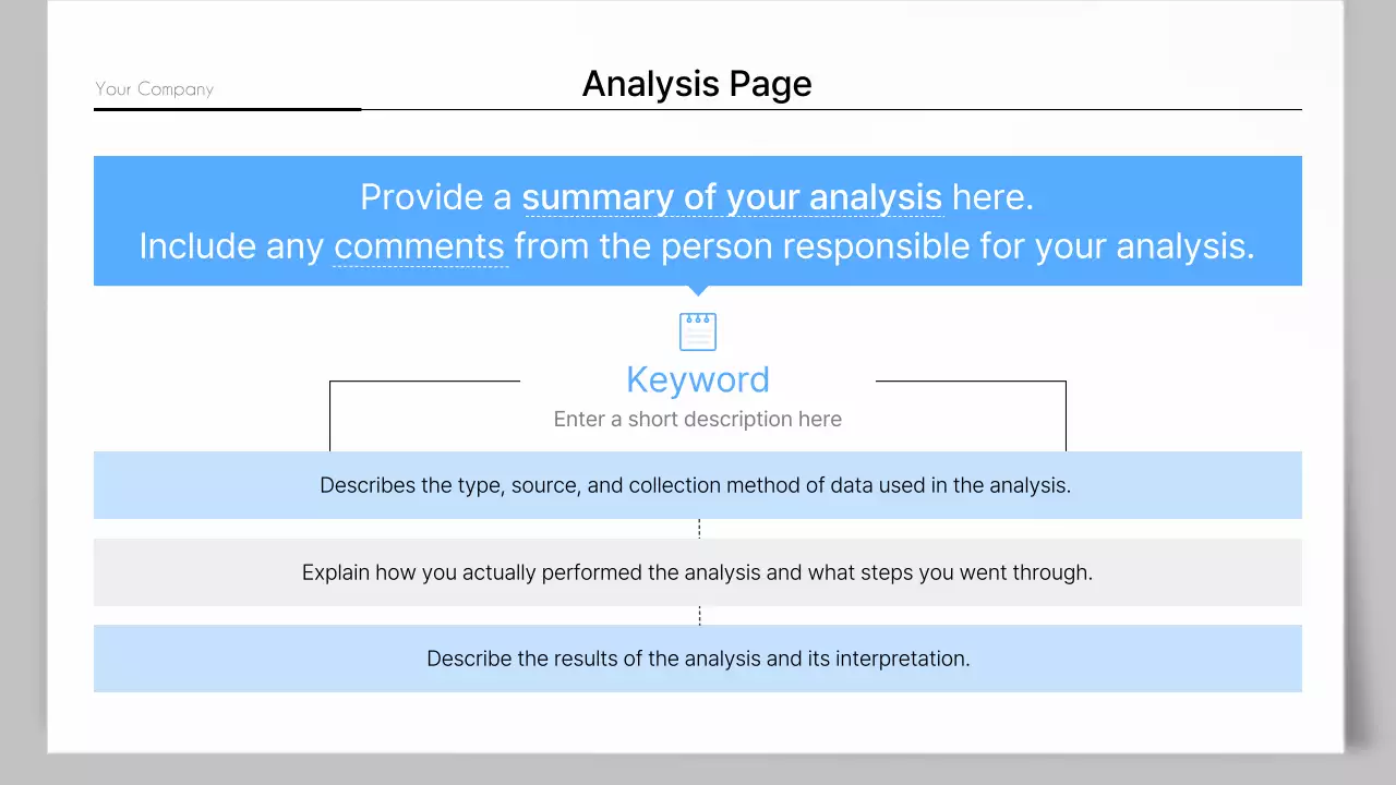 A simple corporate report in blue and gray