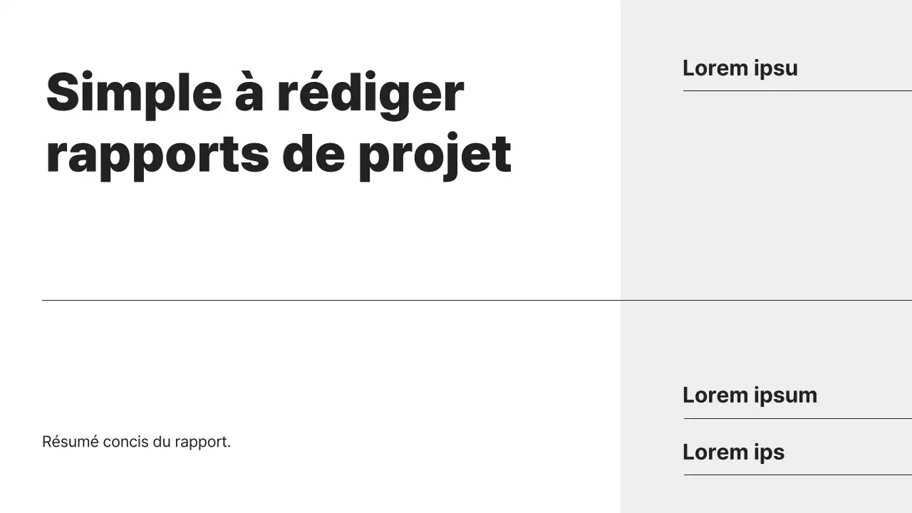 Rapport de planification stratégique simple et imprimable en blanc et gris