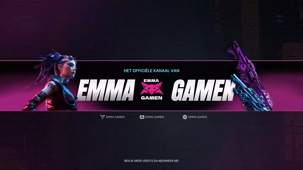 Promoot een op cyberpunk geïnspireerde game-update in hot pink en blauw