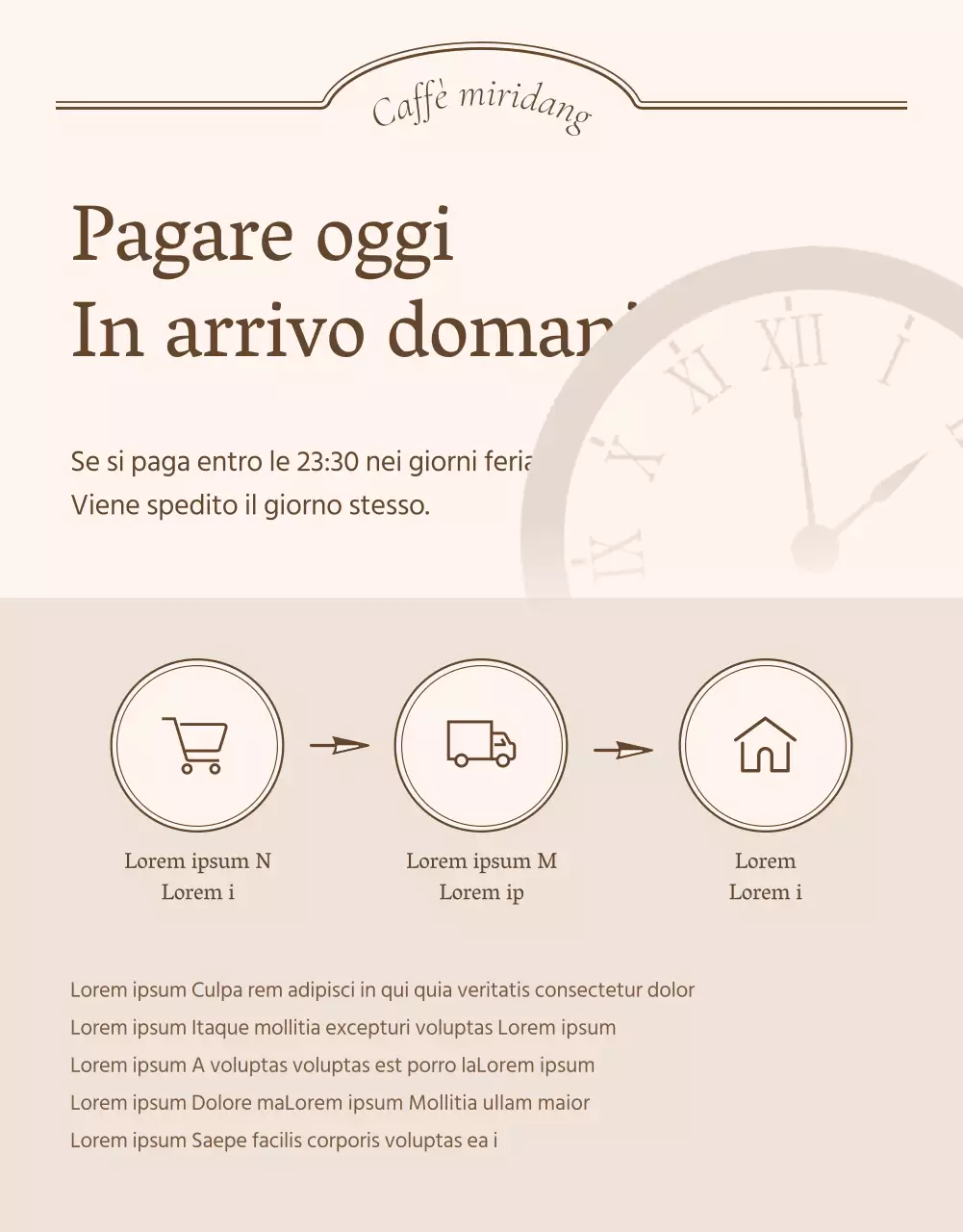 Promuovere una caffetteria-panetteria di concezione vintage in avorio e beige