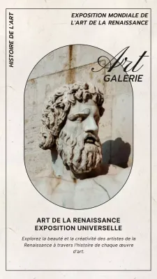 Beige et noir Élégante Renaissance Tendance Design Art Blog Promotion