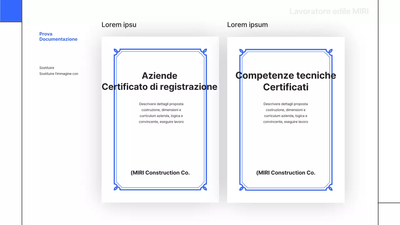 Un rapporto di fatturazione semplice, blu, di base per l'edilizia