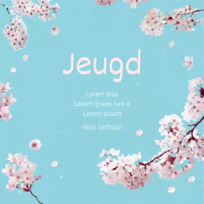 Eenvoudige sentimentele post in lichtblauw en roze