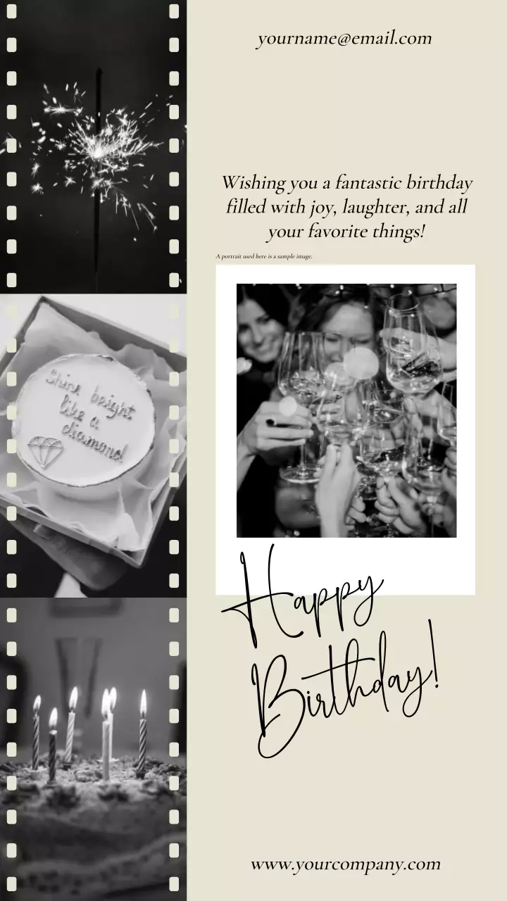 Undangan Ulang Tahun Elegan Beige Posting Instagram