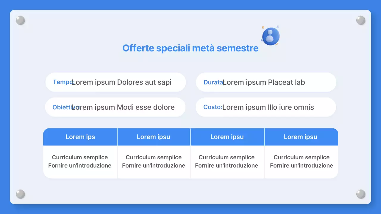 Un semplice avviso scolastico blu e bianco