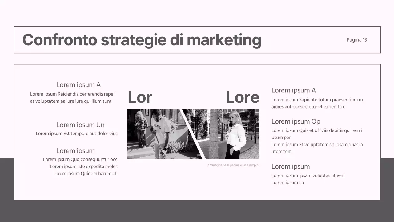 Un moderno rapporto sulla strategia di mercato in grigio e rosa