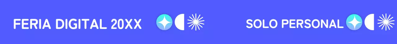 Concepto de feria digital en azul y degradados