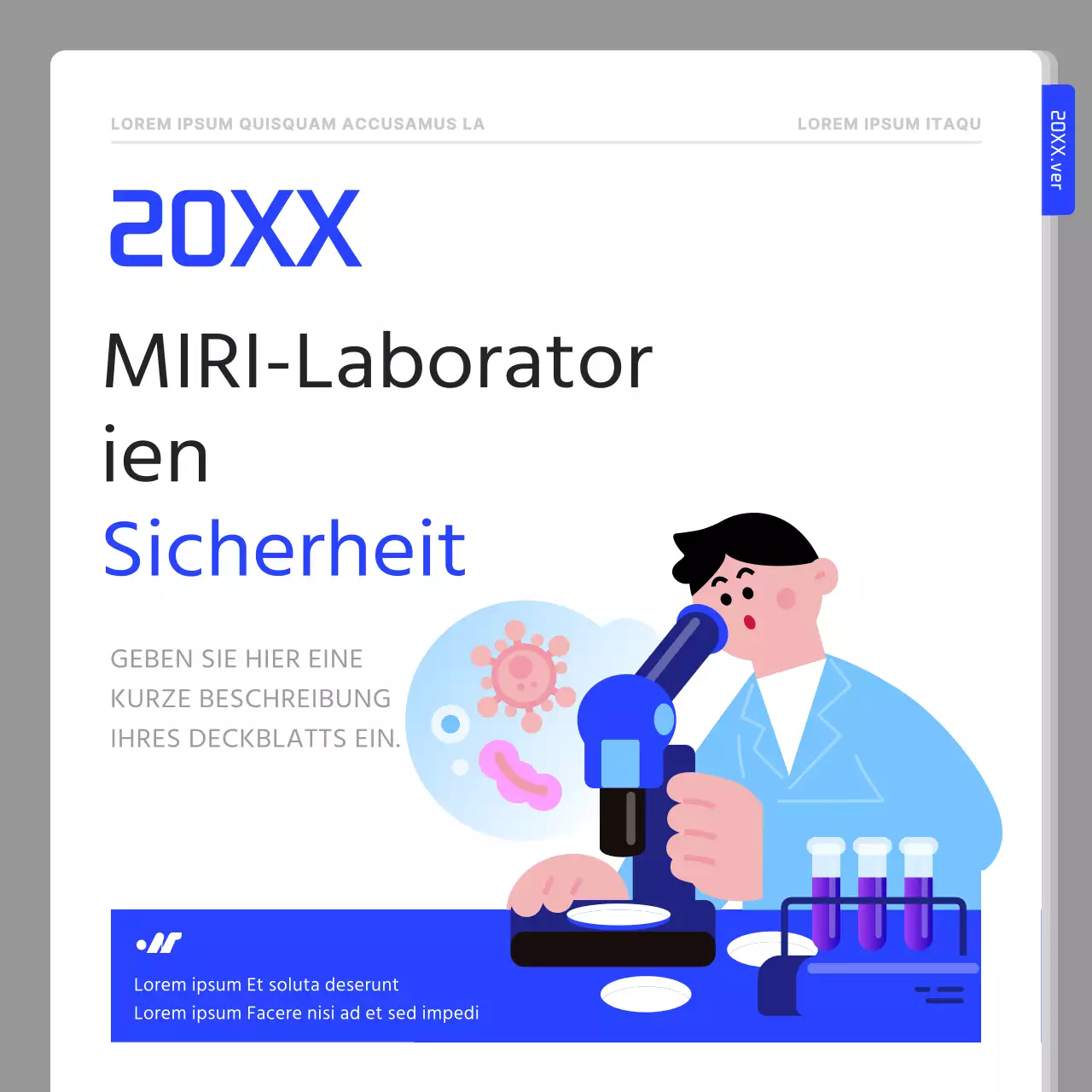 Ein einfacher Leitfaden für Laborsicherheit in Marineblau und Weiß