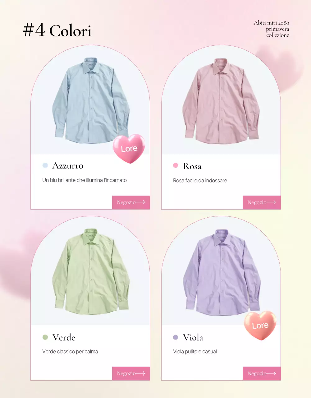 Promuovere le pagine dei prodotti di moda primaverile in rosa