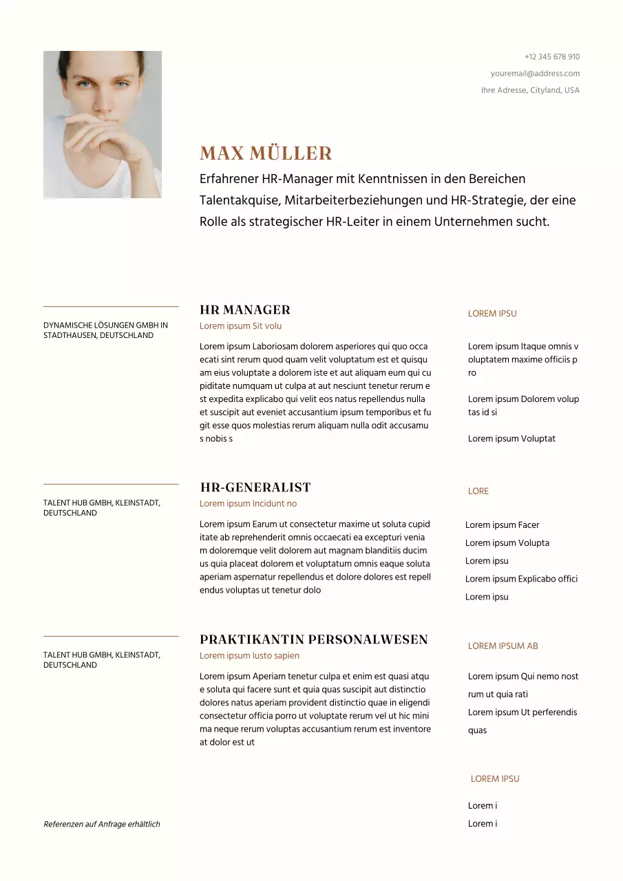 Beige Clean Minimalist CV