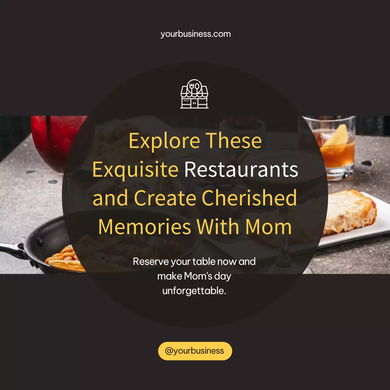 Black Elegant Dining Promotion Social Media Post