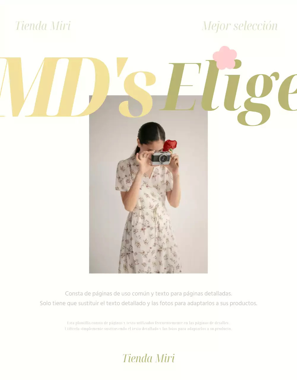 Un bonito vestido primaveral en amarillo y beige Detalles