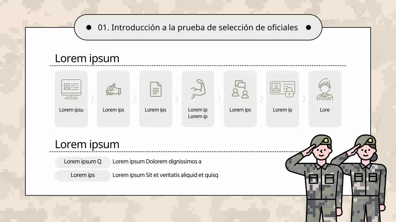 Una sencilla presentación informativa de contratación en color caqui y beige