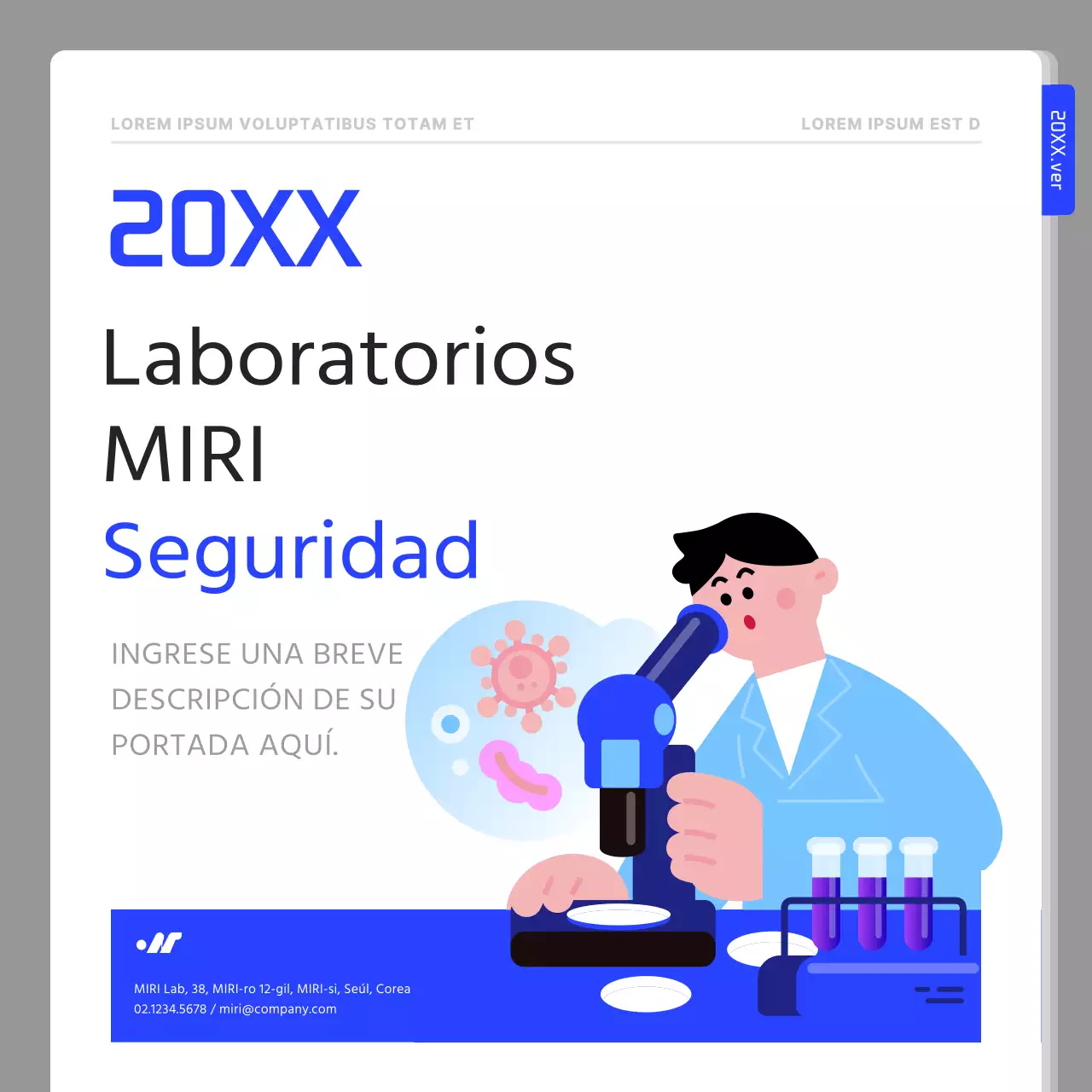 Guía sencilla de seguridad en el laboratorio en azul marino y blanco
