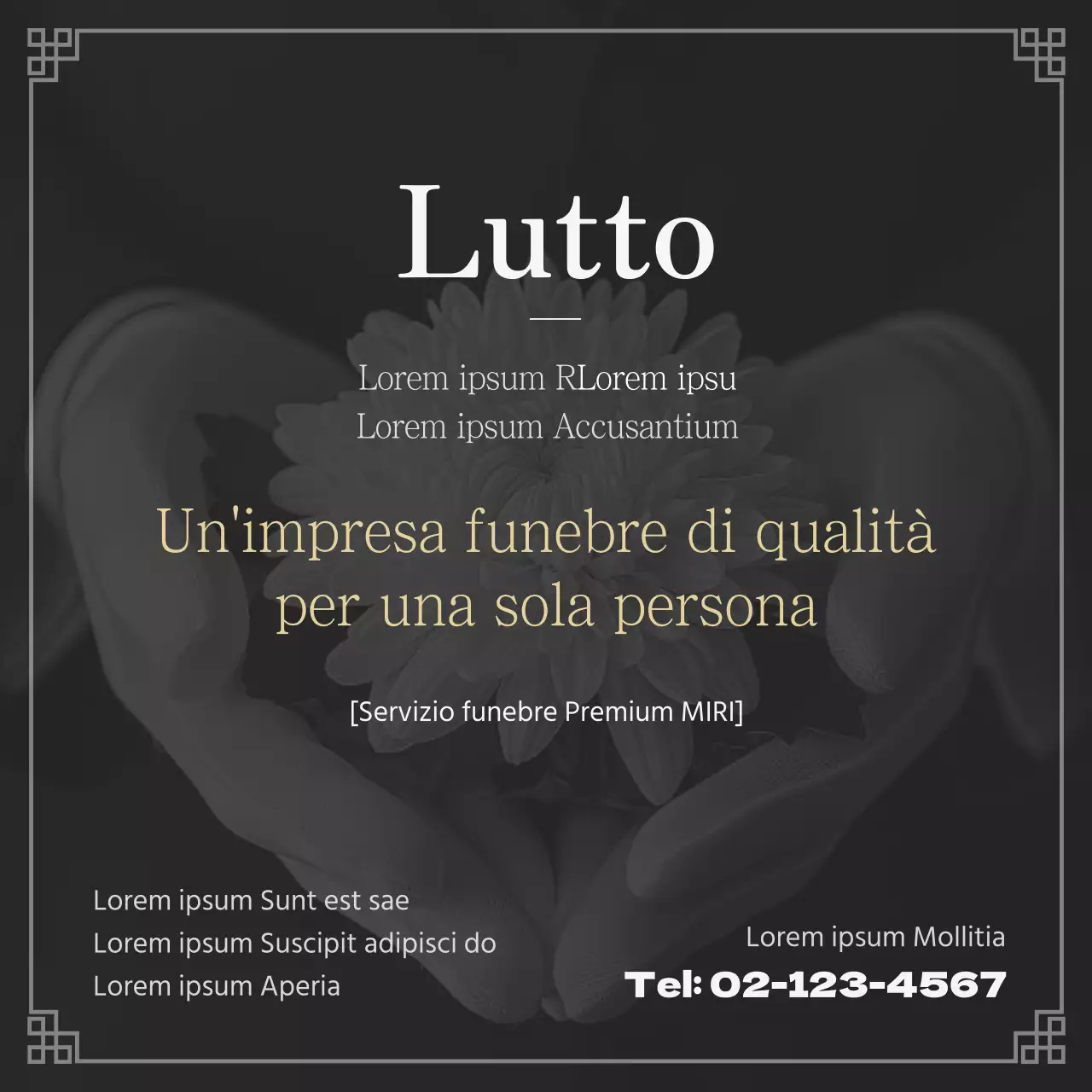 Funerale tradizionale in bianco e nero e nero Promuovete la vostra impresa funebre