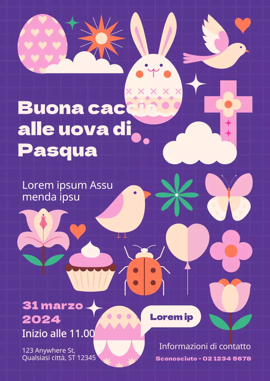 Simpatica carrellata di eventi pasquali in viola e rosa