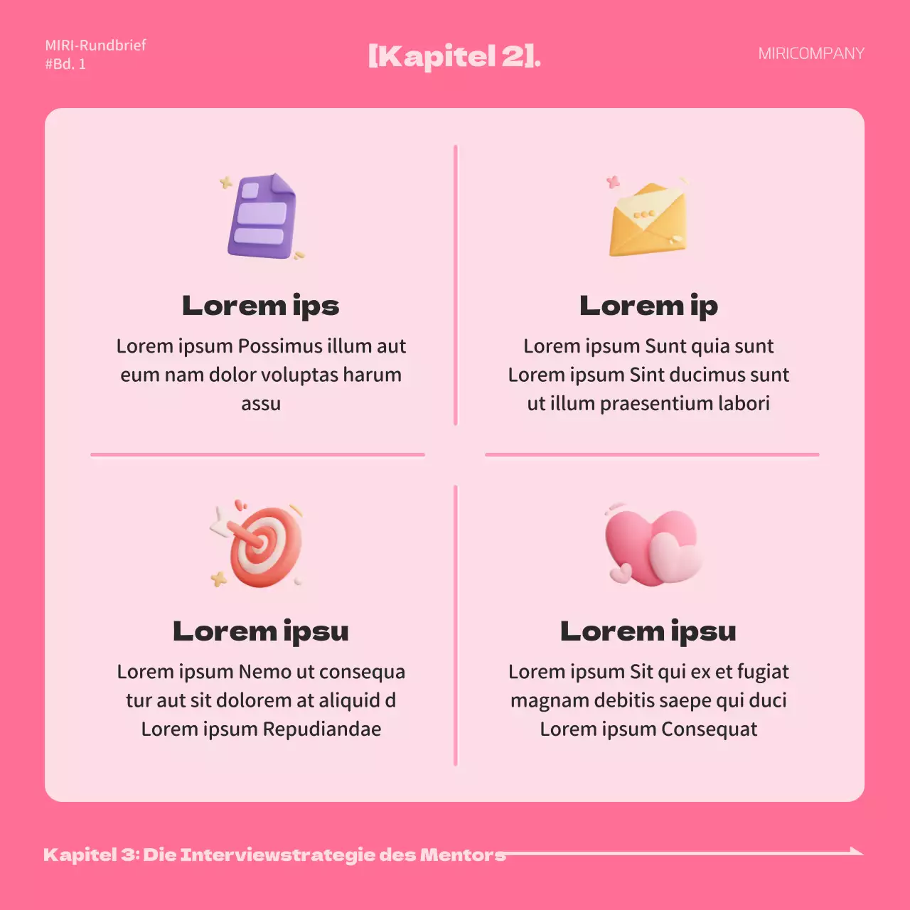 Ein einfaches rosafarbenes und blaues Anschreiben für ein Job-Mentoring