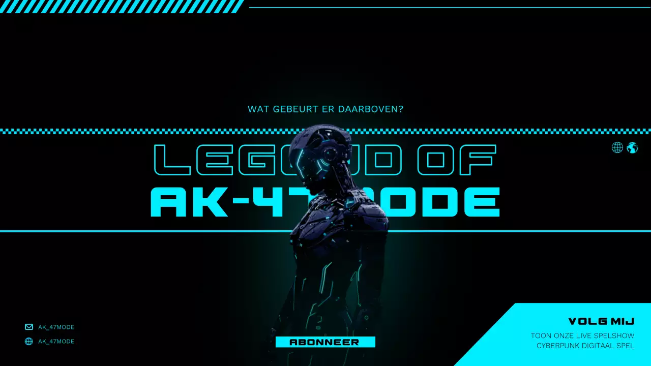 Promoot een cyberpunk gamekanaal in neon en zwart