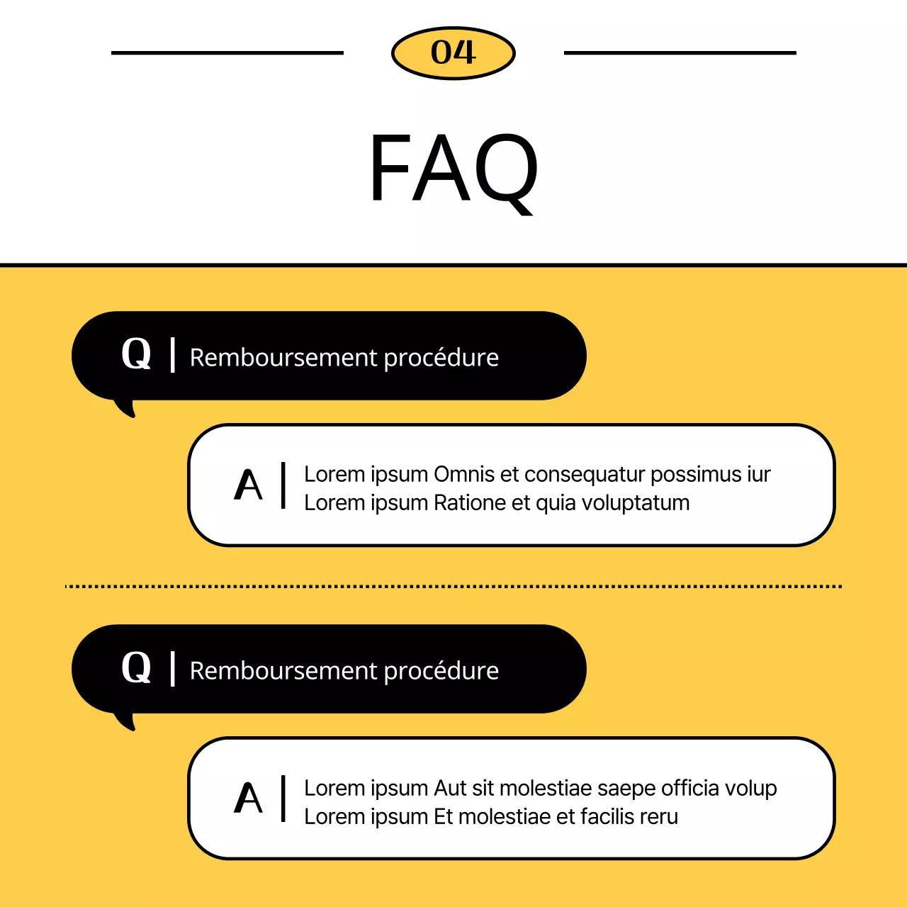 Un simple guide jaune et bleu du service d'assistance