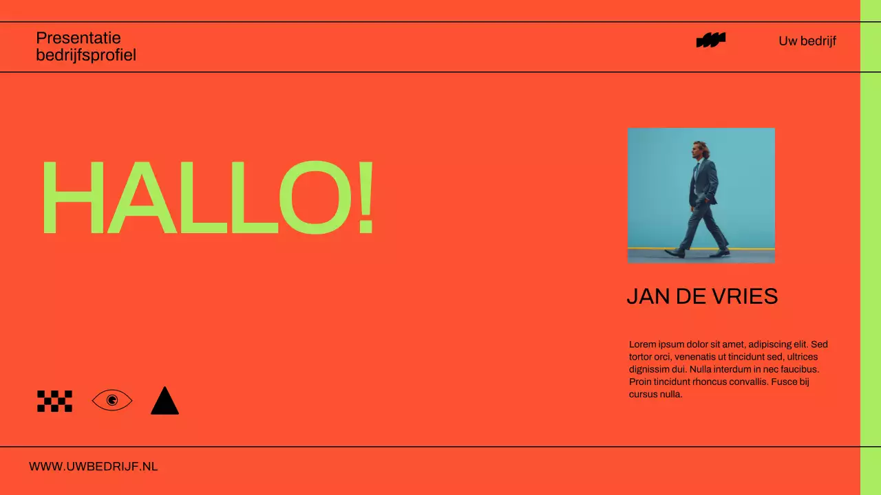 Neon en zwart modern bedrijfsprofiel