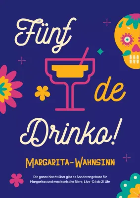 Blau und Gelb Einfache Sinko de Mayo Aktion