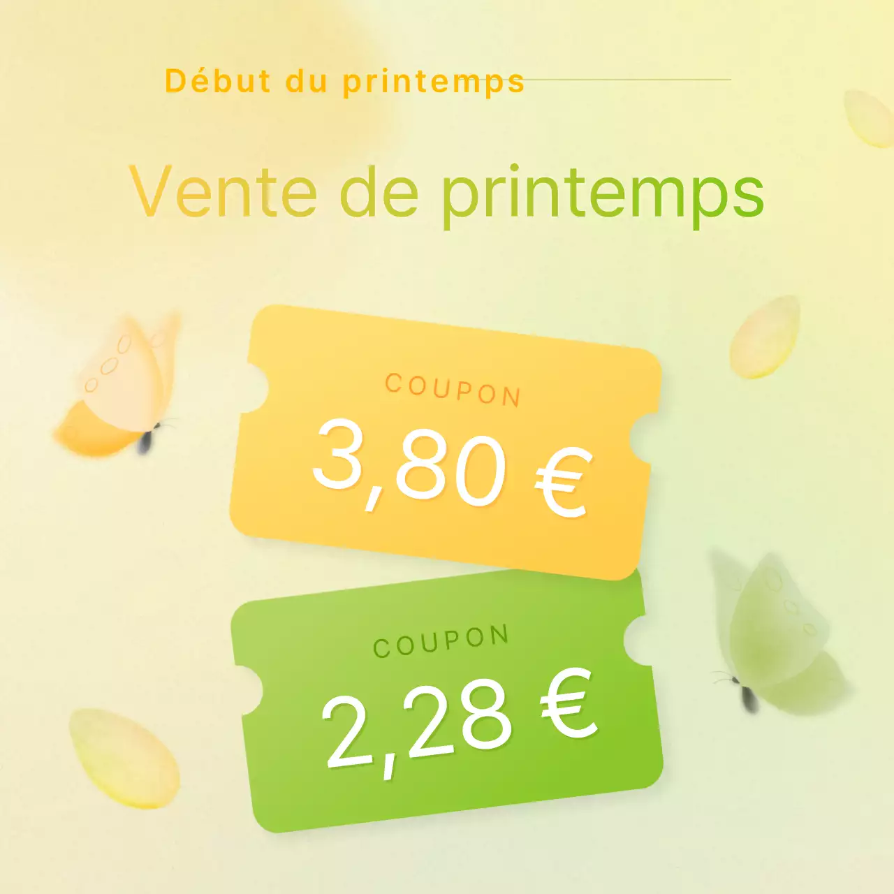 Une jolie publicité pour un événement printanier en jaune et bleu clair