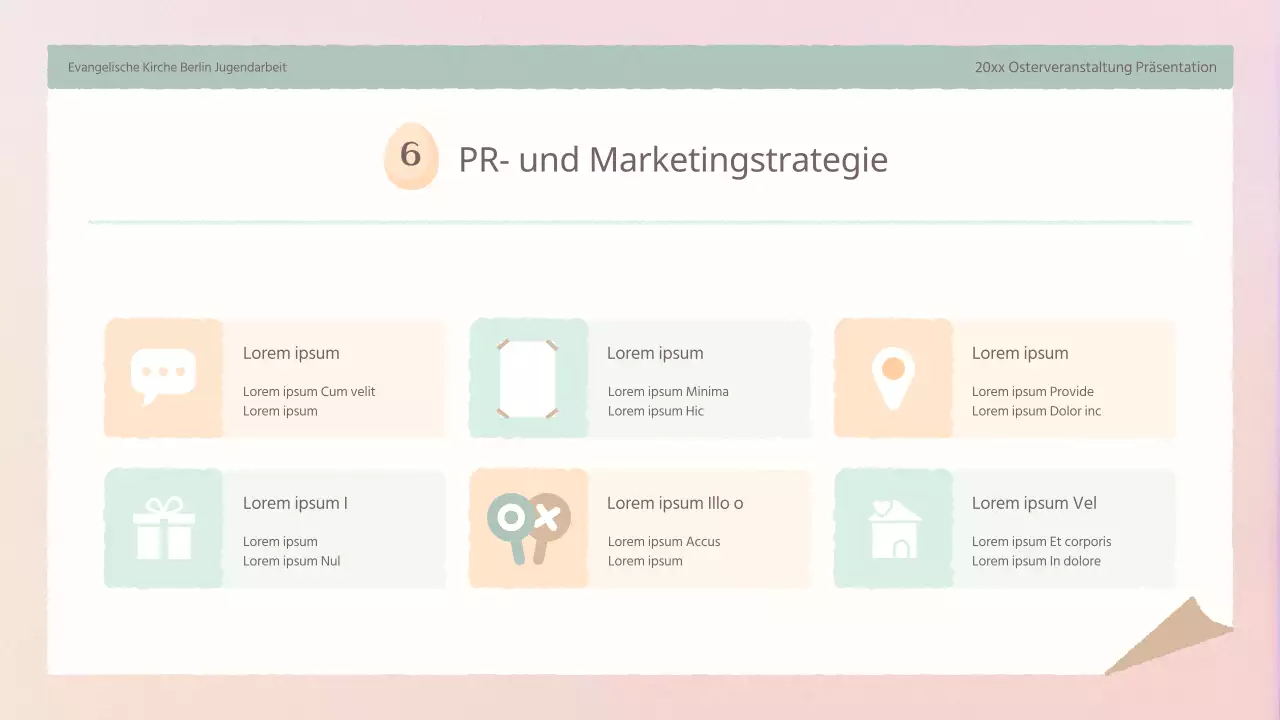 Ein einfacher Planer für das Osterfest in Rosa und Gelb